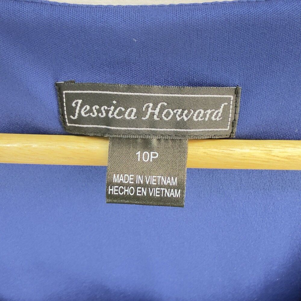 New Lot 2 Jessica Howard Women Navy Dress Size 10 Petite Flowers Blue - Picture 7 of 16
